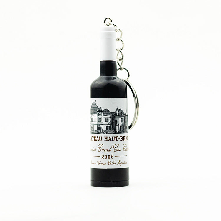 Wholesale Resin Simulation Mini Wine Bottle Beverage Bottle Keychain